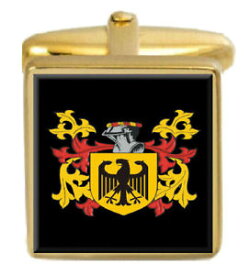 【送料無料】メンズアクセサリ—　マホニーアイルランドカフスボタンボックスコートmahoney ireland family crest surname coat of arms gold cufflinks engraved box