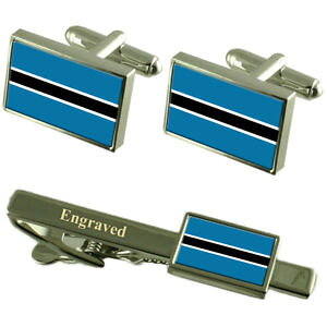 yzYANZT?@{ciJtX{^^CNbv}b`O{bNXbotswana flag cufflinks engraved tie clip matching box set