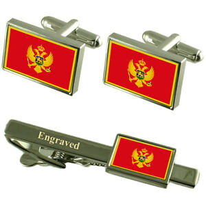yzYANZT?@elOJtX{^^CNbv}b`O{bNXmontenegro flag cufflinks engraved tie clip matching box set
