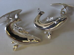 �y���������z�����Y�A�N�Z�T��?�@�X�^�[�����O�V���o�[�T�[�����J�t�����N�Xsterling silver fish salmon cufflinks
