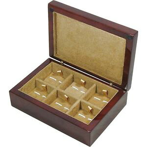 �y���������z�����Y�A�N�Z�T��?�@�o�[���E�b�h�X�g���[�W�{�b�N�X�I��camphor burl wood 6 cufflink storage box by hillwood