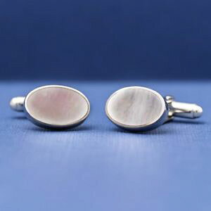 �y���������z�����Y�A�N�Z�T��?�@�G�X�N�@�C�A�p�[���V���o�[�J�t�����N�Xesquire oval mother of pearl 925 silver cufflinks