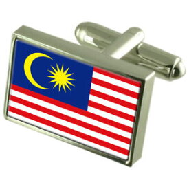 【送料無料】メンズアクセサリ—　マレーシアスターリングフラグカフスリンクmalaysia sterling silver flag cufflinks