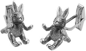 yzYANZT?@ETMJtNXsterling silver movable limbs and head rabbit cufflinks