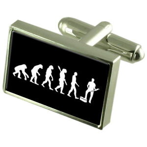 �y���������z�����Y�A�N�Z�T��?�@�X�^�[�����O�V���o�[�J�t�X�{�^��evolution ape to man plumber sterling silver 925 cufflinks boxed