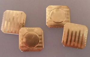 yzYANZT?@S[hA[fR{bNXJtX{^MVFXgCvp^[10 ct gold art deco cufflinks guilloche striped pattern circa 1925 in box