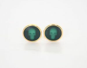 yzYANZT?@ALT_[}bNC[O[JtX{^alexander mcqueen green 3d skulls cufflinks perfect gift
