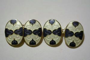 yzYANZT?@X^[OVo[GiJtNXsterling silver enameled cufflinks