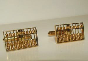 �y���������z�����Y�A�N�Z�T��?�@�A�[���f�R�J�t�X�{�^���O����rare, art deco, chinese 14 ct gold abacus cufflinks, 663 grams