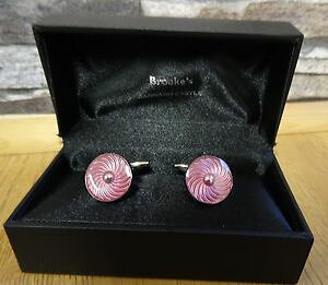 yzYANZT?@v[e[VsNJtXNj[pink circular spiral bar cufflinks with presentation box