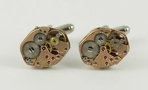 �y���������z�����Y�A�N�Z�T��?�@���[�u�����g�J�t�X�{�^��watch movement cufflinks steampunk gears machine industrial gold