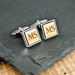 �y���������z�����Y�A�N�Z�T��?�@�p�[�\�i���C�Y�J�t�����N�Xpersonalised square wooden cufflinks
