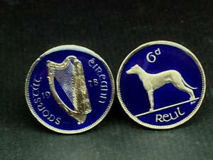 �y���������z�����Y�A�N�Z�T��?�@�A�C�������h�A�C�������h�G�i�����R�C���J�t�X�{�^��ireland irish enamelled coin cufflinks wolfhound sixpence