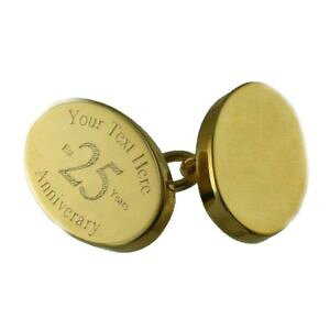 �y���������z�����Y�A�N�Z�T��?�@�`�F�[���J�t�����N�Xhappy anniversary goldtone chain cufflinks engraved