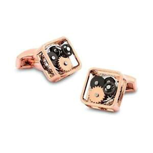 �y���������z�����Y�A�N�Z�T��?�@�M�A�X�N�G�A���[�Y�S�[���h�J�t�����N�Xsteampunk gears square rose gold cufflinks