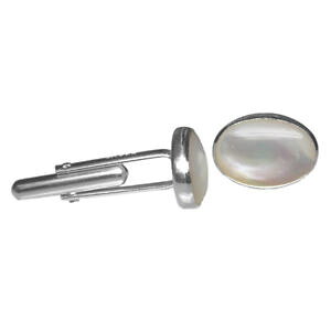 yzYANZT?@p[J{VX^[OVo[JtNX14x10mm oval mother of pearl mop gemstone cabochon 925 sterling silver cufflinks