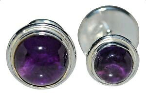 yzYANZT?@AWXgJtNXYsterling silver purple amethyst cufflinks double sided mens 925 jewelry gift