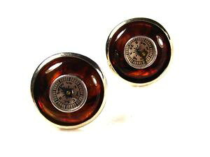 yzYANZT?@re[WIWRpXJtX{^m[uhvintage silvertone amp; amber colored compass cufflinks unbranded 6 30 15