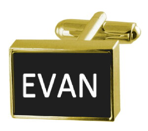 �y���������z�����Y�A�N�Z�T��?�@�{�b�N�X�J�t�����N�X�G���@��engraved box goldtone cufflinks name evan