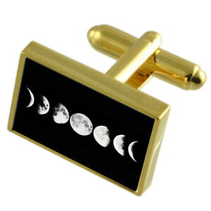 �y���������z�����Y�A�N�Z�T��?�@�J�t�X�{�^�����b�Z�[�W�{�b�N�Xmoon crescent goldtone cufflinks engraved message box