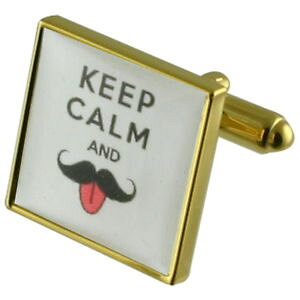 yzYANZT?@qQS[hXNGAJtNXmoustache gold square cufflinks with engraved personalised case