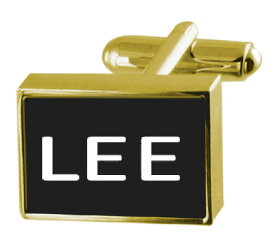 【送料無料】メンズアクセサリ—　ボックスカフリンクスイengraved box goldtone cufflinks name lee