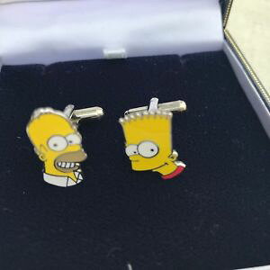 yzYANZT?@Be[Wz[}[GiJtX{^NX}Xvintage 1997 homer amp; bart the simpsons shaped enamel cufflinks christmas gift