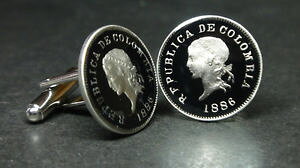 �y���������z�����Y�A�N�Z�T��?�@�R�����r�A�R�C���J�t�����N�X1886 colombia coin cufflinks
