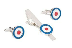 yzYANZT?@JtX{^^CNbvZbgIjLXA[ghraf roundel cufflinks and tie clip set by onyx art london boxed
