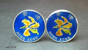 �y���������z�����Y�A�N�Z�T��?�@�R�C���J�t�X�{�^���Z���ghong kong coin cufflinks 10 cents 17mm 1994 1995 1997 1998