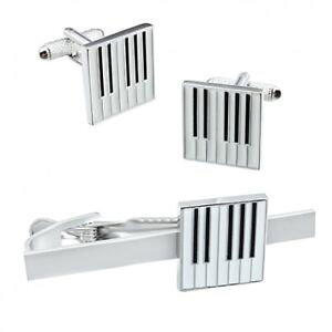 �y���������z�����Y�A�N�Z�T��?�@�s�A�m�L�[�J�t�X�{�^���^�C�o�[�Z�b�gpiano keys cufflinks and tie bar set