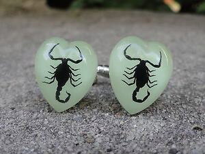 �y���������z�����Y�A�N�Z�T��?�@�_�[�N�X�R�[�s�I���J�t�����N�X�o�Oglow in the dark scorpion cufflinks bug wildlife nature animal iridescent