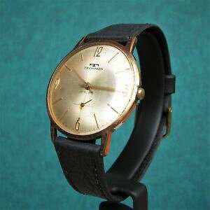 【送料無料】腕時計 ウォッチ テクノスビンテージウォッチアラームスイスtechnos gentleman vintage 1960s gold plated watch fhf 82 reloj montre uhr swiss