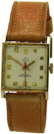 【送料無料】腕時計　ウォッチ　ヴィンテージアラームゴールデンマンワーククラシックブラウンウォッチre watch pequeas vintage reloj hombre dorado marrn funcionan classic 17 rubis