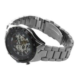 【送料無料】腕時計　ウォッチ　スケルトンブラックシルバーステンレススチールwinner hombre esfera esqueleto negro reloj de acero inoxidable de plata mecan m4