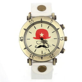 【送料無料】腕時計　ウォッチ　ラウンドクロックブレスレットホワイトレトロ5xreloj redondo pulsera pu blanco cuarzo esfera mujer regalo moda retro m5d1