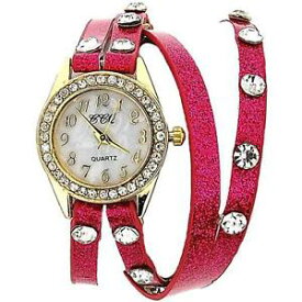 【送料無料】腕時計　ウォッチ　レディースガラスピンクドレスベルトアラームtoc seoras cristal tachonado extra largo hot pink glitter correa vestido reloj sw1096