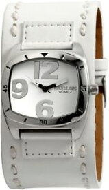 【送料無料】腕時計　ウォッチ　アナログシルバーレザーメタル×アラームreloj reloj de pulsera de cuarzo blanco plata cuero metal analgico x295022000036