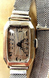 【送料無料】腕時計　ウォッチ　アールデコシルバースイスシルバーブレスレットimpresionante arte deco 1928 seoras plata reloj suizo y pulsera de plata para la venta