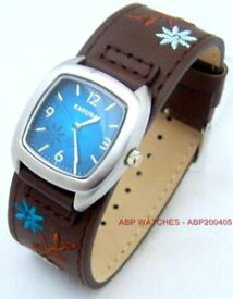 【送料無料】腕時計　ウォッチ　ブレスレットパターンベルトkahuna para mujer marrn esfera azul flor patrn brazalete reloj correa de pukls0225l