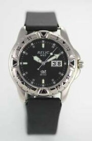 【送料無料】腕時計　ウォッチ　レリックブラックレザーステンレスrelic reloj de cuero negro hombres fecha inoxidable plata resistente al agua