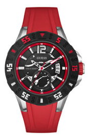 【送料無料】腕時計　ウォッチ　マグナムシリコンストラップguess w0034g1 reloj de hombre magnum flexible correa de silicona rojo