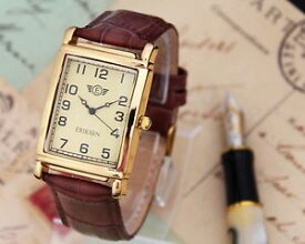 【送料無料】腕時計　ウォッチ　ドレスクロックエリクセンルマンレザーストラップreloj de vestir eriksen mans rectangular correa de cuero mcg