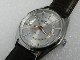 【送料無料】腕時計　ウォッチ　ブラウンレザーストラップスイスクオーツgrovana, gmt, correa de cuero marrn, swiss made cuarzo nuevo