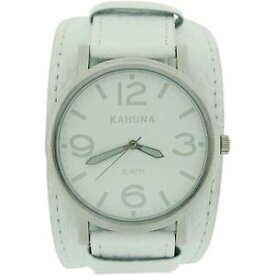 【送料無料】腕時計　ウォッチ　アナログブレスレットアラームkahuna hombre analgico esfera blanca ancho pulsera de cuero reloj kuc0055g