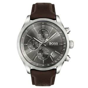 �y���������z�r���v�@�E�H�b�`�@�X�`�[���{�X�N���m�O���t�O�����v��hugo boss edicin limitada de caballero sacero de cuero marrn reloj con crongrafo grand prix 1513476