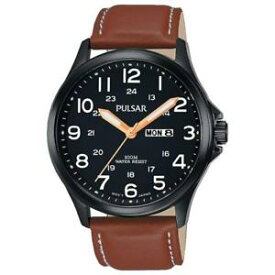 【送料無料】腕時計　ウォッチ　×￥ブラウンレザーストラップウォッチreloj con correa de cuero marrn para hombre pulsar pj6093x1 pvp 110