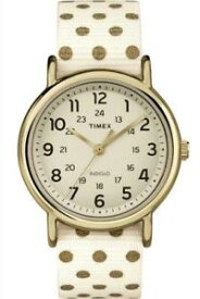 【送料無料】腕時計　ウォッチ　ビアンコゴールドorologio timex weekender tw2p66100 pois tessuto bianco gold dorato reversibile