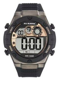 【送料無料】腕時計　ウォッチ　オールブラックシリコンクロノアラームタイマーメートル