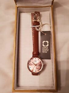 �y���������z�r���v�@�E�H�b�`�@�{�b�N�X�v�����g���f�B�[�X�x���g�^��nuevo y en caja * orla kiely * seoras reloj de impresin vstago redondo, correa cuero tostado ok 2034